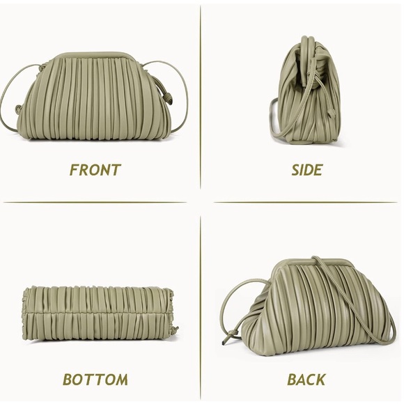 Olive Green Women's clutch dumpling bag - Picture 2 of 4